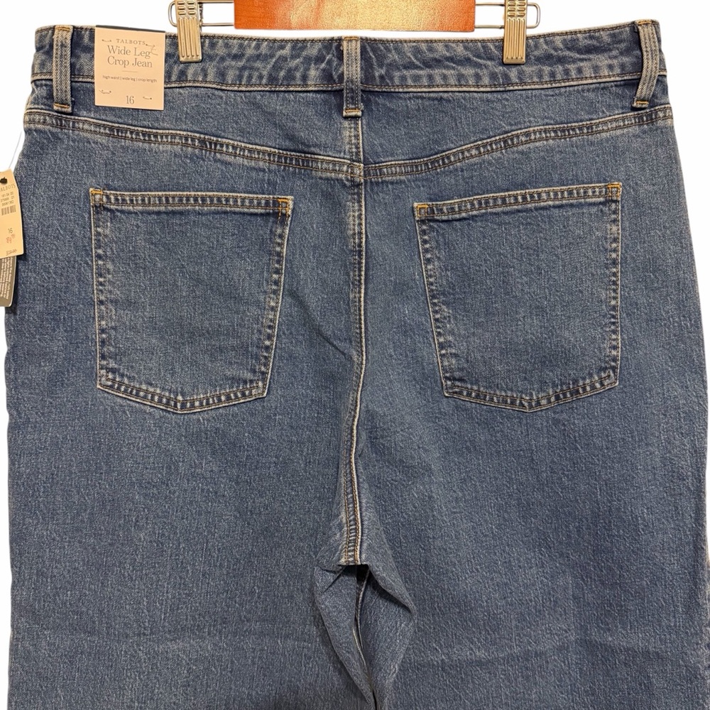 TALBOTS WIDE LEG CROP JEANS - HOFFMAN WASH - SIZE 16 - Picture 6 of 9